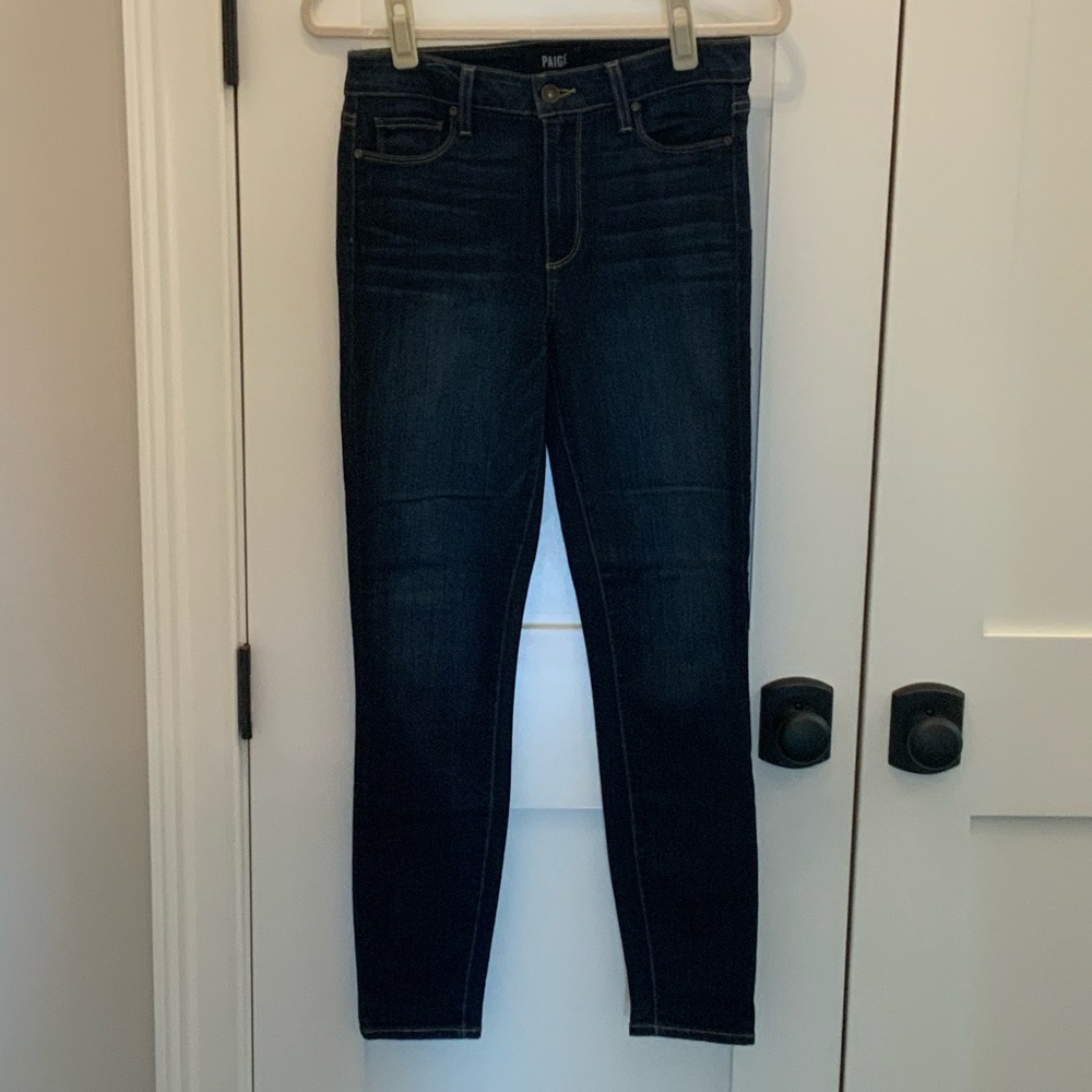 PAIGE Women's Hoxton  Ankle Jeans in Dark Indigo Wash Size 27